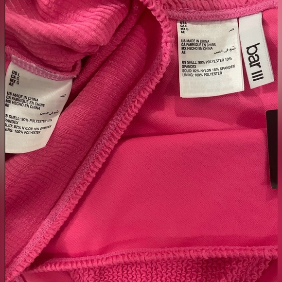 NWT Bar III Pink Candy Kiss Swimwear Set Size Large Summer Beach Ready - Picture 2 of 6